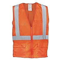 Ironwear 1284FR-OZ-2-M ANSI Class 2 Flame Retardant Polyester Mesh SAFETY Vest with Zipper & 2
