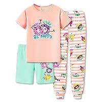 Topgal Little & Big Girls Cotton Knit Pajama 3-Piece Shorts Pants Summer PJ Set Size 4-14