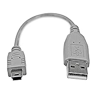 StarTech.com 6 in. USB to Mini USB Cable - USB 2.0 A to Mini B - Gray - Mini USB Cable (USB2HABM6IN)