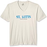 Kitts Graphic Printed Premium Fitted Sueded Short Sleeve V-Neck T-Shirt