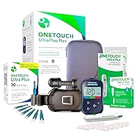 OneTouch Ultra Plus Flex Value Diabetes Testing Kit | Blood Sugar Test Kit Includes 1 Blood Glucose Meter, 1 Lancing Device, 30 Lancets, 30 Diabetic Test Strips, & Carrying Case