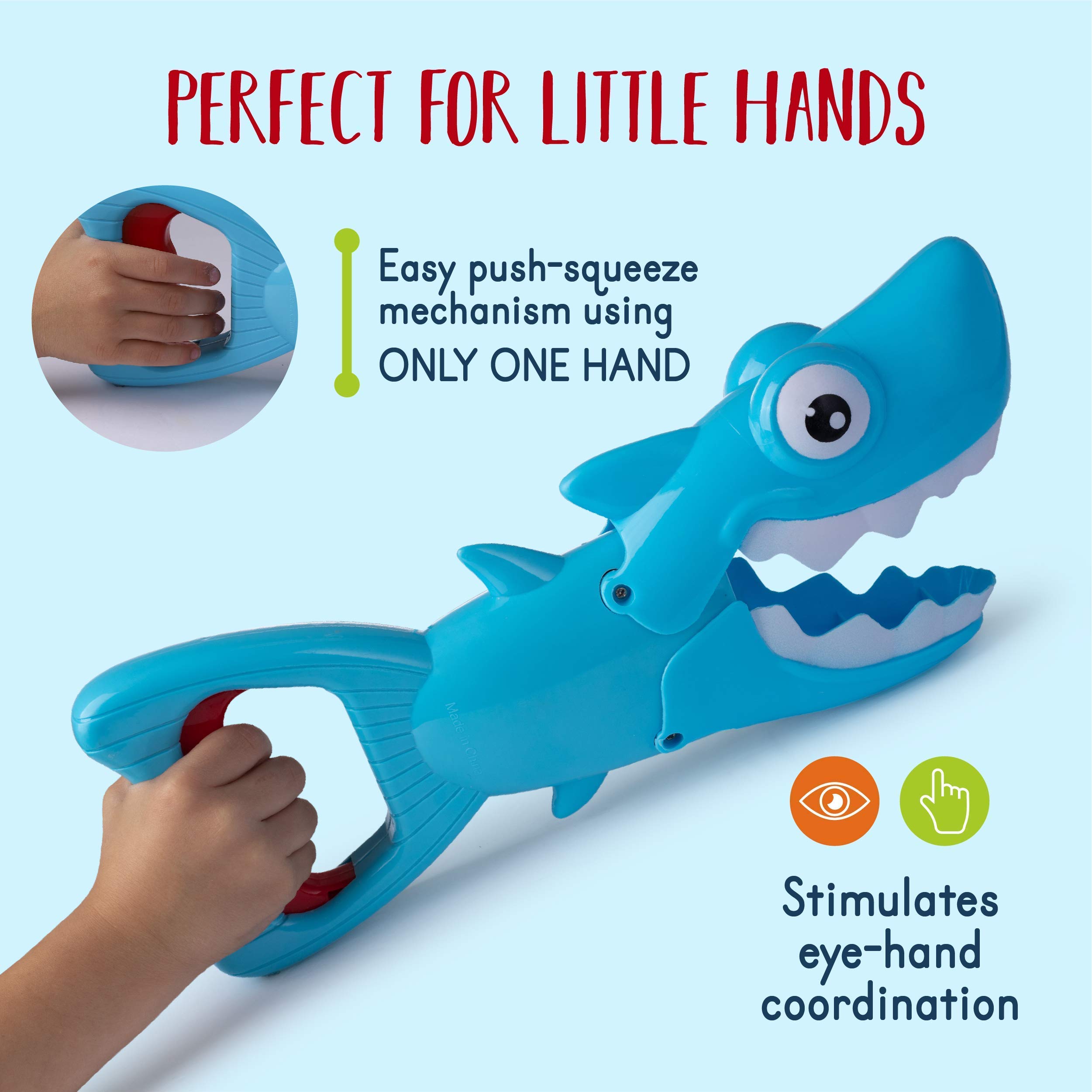 Hoovy Bath Toys Fun Baby Bathtub Toy Shark Bath Toy for Toddlers Boys & Girls Shark Grabber with 4 Toy Fish Included (Shark Grabber)