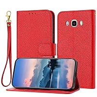 Phone Flip Case Wallet Case Compatible with Samsung Galaxy J710/J7 2016 for Women and Men,Flip Leather Cover with Card Holder, Shockproof TPU Inner Shell Phone Cover & Kickstand Phone Protection (Col