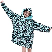 Girls Boys Oversized Hoodie Cow Animal Detail Snuggle Blanket Super Soft Warm Fleece Kangaroo Pocket