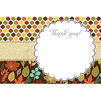 30 Blank Thank You Cards Fall Autumn Leaves Bridal Baby Shower Sprinkle Birthday Party + 30 White Envelopes