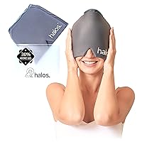 Halos Migraine Headache Relief Cap - Form Fitting Migraine Relief Cap, Designed for Extended Cooling - Cold Compress Ice Hat Migraine Cap - Tension Headache Cap Migraine - Ice Pack Wrap