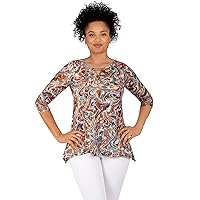 Ruby Rd. Womens Womens Marbled Sublimation Top