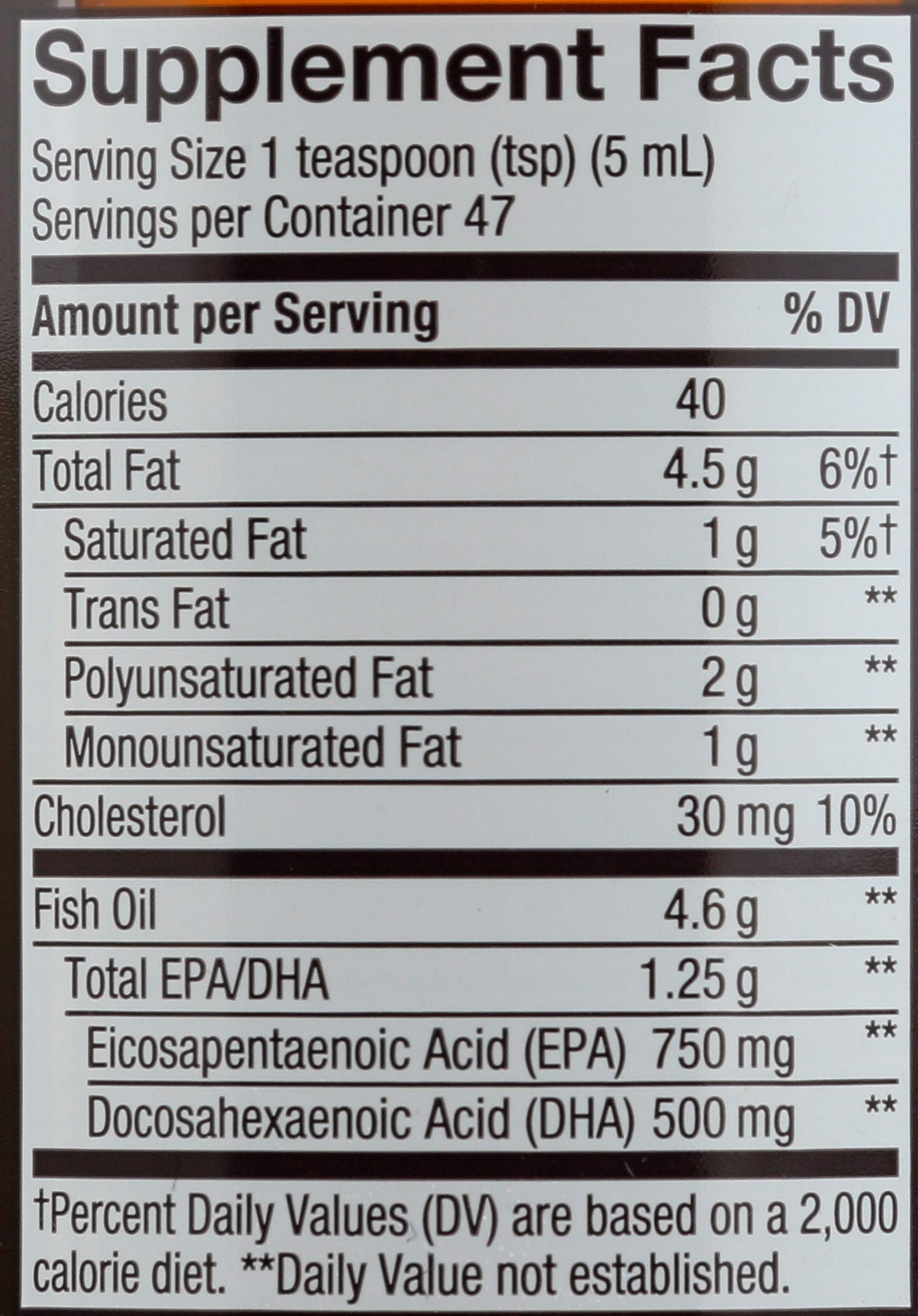 Nature’s Way Ultra Pure Omega3 Liquid Fish Oil Supplement, Grapefruit Tangerine Flavor, 8 Fl Oz