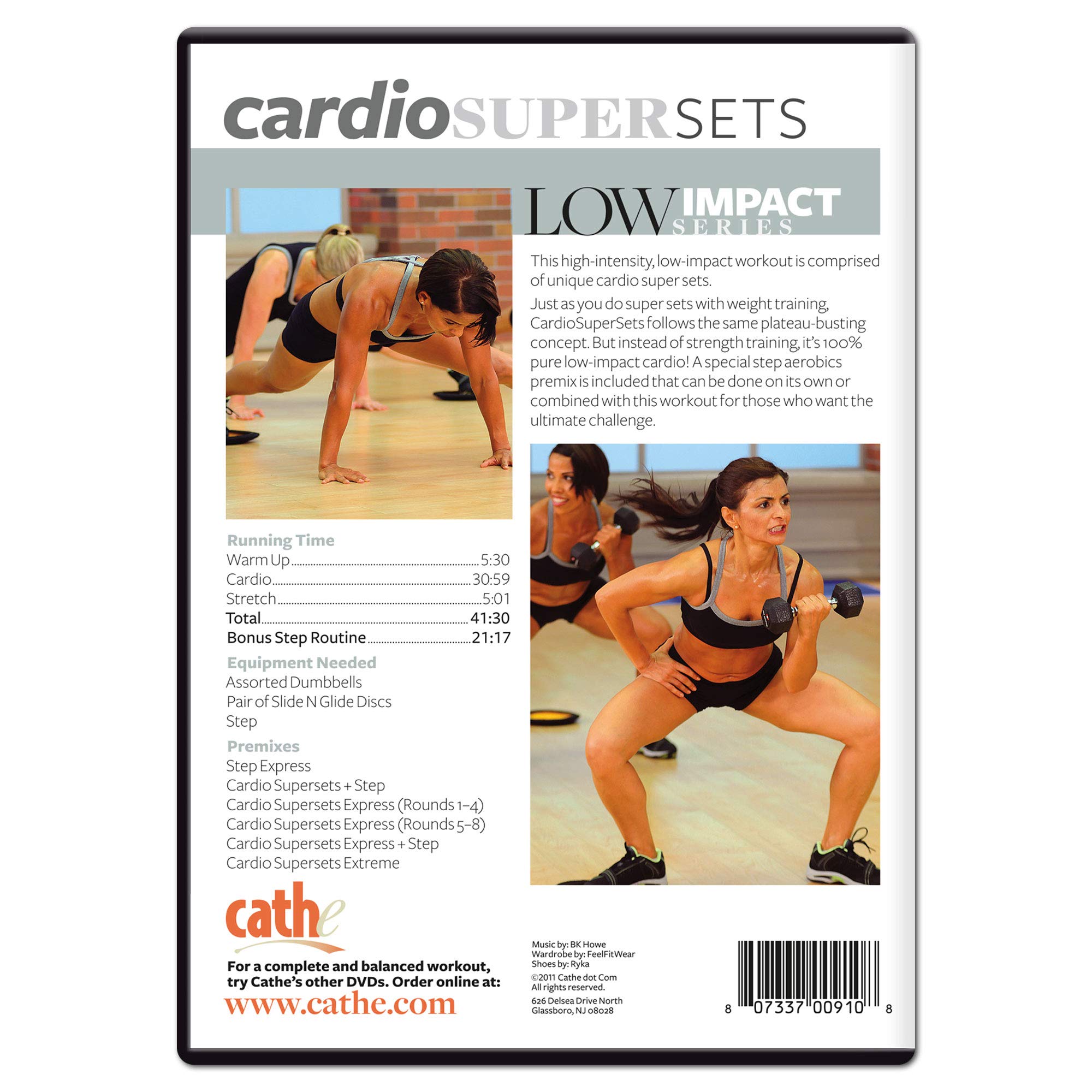 Cathe Friedrich Cardio Supersets Low Impact Exercise DVD For Women - Use for Cardio, HIIT Workout Training, Weight Loss, and Fat Burning
