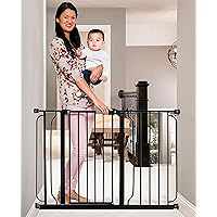 Regalo Easy Step 49-Inch Extra Wide Baby Gate, Includes 4-Inch and 12-Inch Extension Kit, 4 Pack of Pressure Mount Kit and 4 Pack of Wall Mount Kit, Black