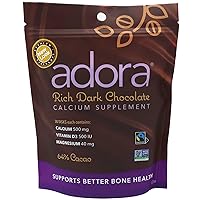 Adora Calcium Supplement Disk, Dark Chocolate, 30 Count - 500 mg
