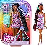 Barbie Totally Hair Doll, Butterfly-Themed with 8.5-inch Fantasy Hair & 15 Styling Accessories (8 with Color-Change Feature)
