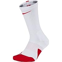 Nike Elite Crew Basketball Socks (Medium, White/Red)