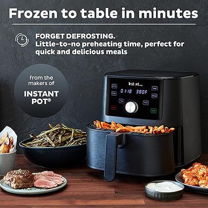 Instant Vortex 6QT XL Air Fryer, 4-in-1 Functions that Crisps, Roasts, Reheats, Bakes for Quick Easy Meals, 100+ In-App Recipes, is Dishwasher-Safe, from the Makers of Instant Pot, Black