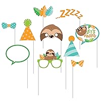 Creative Converting Sloth Party Photo Booth Props, 10 ct, mulit-color, 10