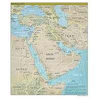 Gifts Delight Laminated 24x29 Poster: Middle East Physical Map with Key - Images Galleries with A Bite