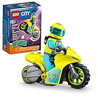 LEGO City Stuntz Cyber Stunt Bike 60358, Flywheel-Powered Motorbike Toy to Perform Jumps and Tricks, Action Toys for Boys and Girls Ages 5 Plus, Extension Set