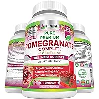Premium Pomegranate Juice Powder Supplement 1200mg, Supports Healthy Blood Pressure, Joints, Skin & Anti Aging with Bioperine Black Pepper, Powerful Antioxidant with Vitamin C & K, 120 Vegan Capsules