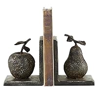 Deco 79 Metal Fruit Apple and Pear Bookends, Set of 2 5