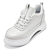 CALTO Men's Invisible Height Increasing Elevator Shoes - Chunky Elevated Platform Sneakers - 3.2 Inches Taller