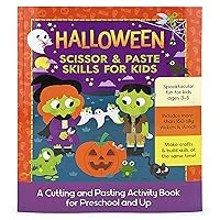 Halloween Scissor & Paste Skills for Kids Ages 3-8, Includes Stickers & Stencils!