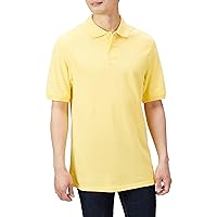 Amazon Essentials Men's Regular-Fit Cotton Pique Polo Shirt (Available in Big & Tall), Yellow, Small