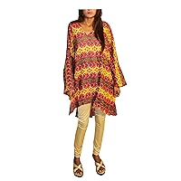 Geometric Print Women's Long Kurti Indian Girl's Fashion Multi Color Frock Suit Casual Maxi Gown Dress