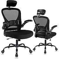 Durrafy Office Chair Ergonomic, Desk chair with 90Â° Flip-up