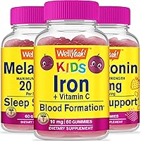 Melatonin 20mg 2 Pack + Iron Kids Gummies Bundle - Sleep Support - Anemia Support, Red Blood Cell Formation, Energy, and Immunity Support - Gluten Free and Gelatin Free, Vegetarian