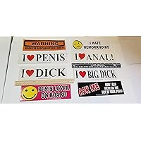 POP Penis Lover Collection (Warning Registered Sheep Offender, I Hate Hemorrhoids, I Love Penis, I Love Anal, I Love Big Dick, Penis Lover ON Board, Ask ME How i CAN Increase The Size of Your Penis)
