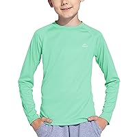Boy's UPF 50+ Sun Protection Shirt Long Sleeve Rash Guard Swim Shirts Youth SPF Fishing Quick Dry Shirt