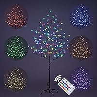 Lightshare Cherry Blossom Lighted Tree 5 Feet, RGB with Remote Control, 16 Color-Changing Modes
