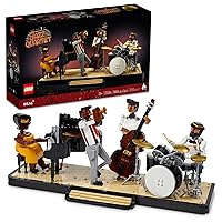 LEGO Ideas Jazz Quartet, Building Set for Adults Featuring Buildable Stage with 4 Band Musician Figures, Includes Piano, Double Bass, Trumpet, and Drum Kit Instruments, Great for Home Display, 21334
