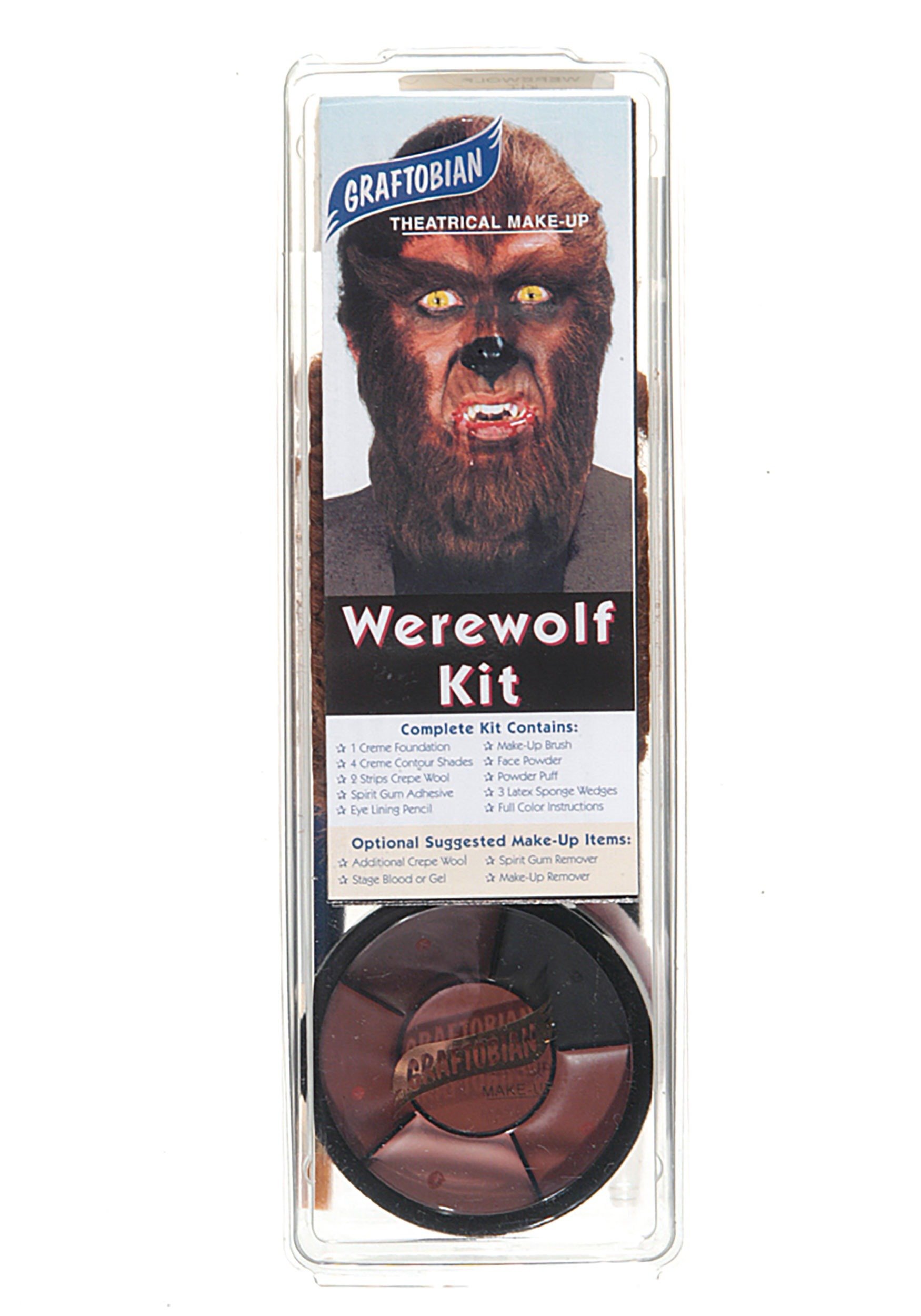 Graftobian Werewolf Character Makeup Kit - Werewolf Makeup Set for Costumes, Cosplay, and Halloween