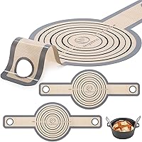Large Silicone Bread Sling Dutch Oven - 9.5 inch Non-Stick & Easy Clean Reusable Silicone Bread Baking Mat. With Extra Long Handles Bread Baking Sheet Liner, 2 Grey Set for Transferable Dough