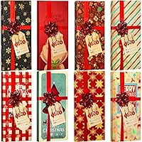 Zhanmai 16 Pcs Christmas Gift Card Box Holder with Bows and Tags Merry Christmas Money Cash Holder for Present Wrap Mini Favor Boxes for Holiday, Xmas, Baby Shower Birthday Party Decoration