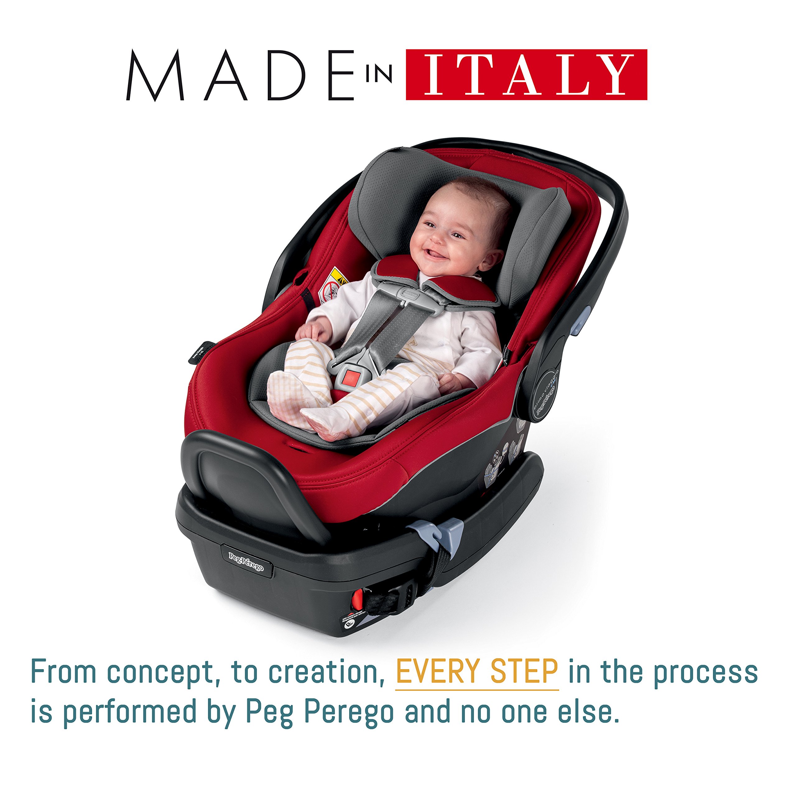 Peg Perego Primo Viaggio 4-35 - Rear Facing Infant Car Seat - for Babies 4 to 35 lbs - Made in Italy - Atmosphere (Grey)