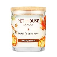 One Fur All Pet House Candle - Pumpkin Spice - 100% Plant-Based Wax Candle - Pet Odor Eliminator for Home - Non-Toxic & Eco-Friendly Air Freshening Scented Candles