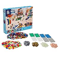 PLUS PLUS - Learn to Build Super Set - Basic Mix, 1,200 Pieces w/ 4 Baseplates - Construction Building Stem / Steam Toy, Interlocking Mini Puzzle Blocks for Kids