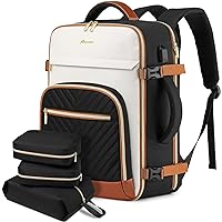 Large Carry On Travel Backpack: Flight Approved 40L Waterproof TSA Personal Item Daypack for Women Weekender Bag fit 17inch Laptop Luggage Backpack Traveling Business with USB Port and 3 Packing Cubes