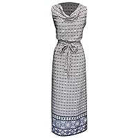 Women’s Sleeveless All-Over Patterned Long Casual Evening Dress