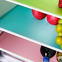 16 Pcs Liners Mats for Shelves EVA Fridge Mats Liners Washable Fridge Covers Pads Liners for Glass Shelf Cupboard Cabinet Drawer Table Placemats Refrigerator Accessories (5 Color Mixed)