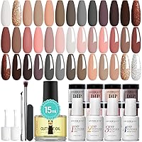 AZUREBEAUTY 20 Colors Dip Powder Nail Kit and 15ml Cuticle Oil Natural Nail Nourishing Oil & Cuticles Care Strengthener Oil