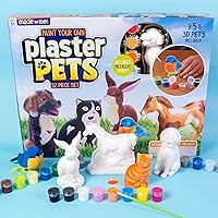 Paint Your Own Plaster Pets, Includes Easy to Paint Cat, Dog, Rabbit, Bird & Horse by Horizon Group USA, Multicolored