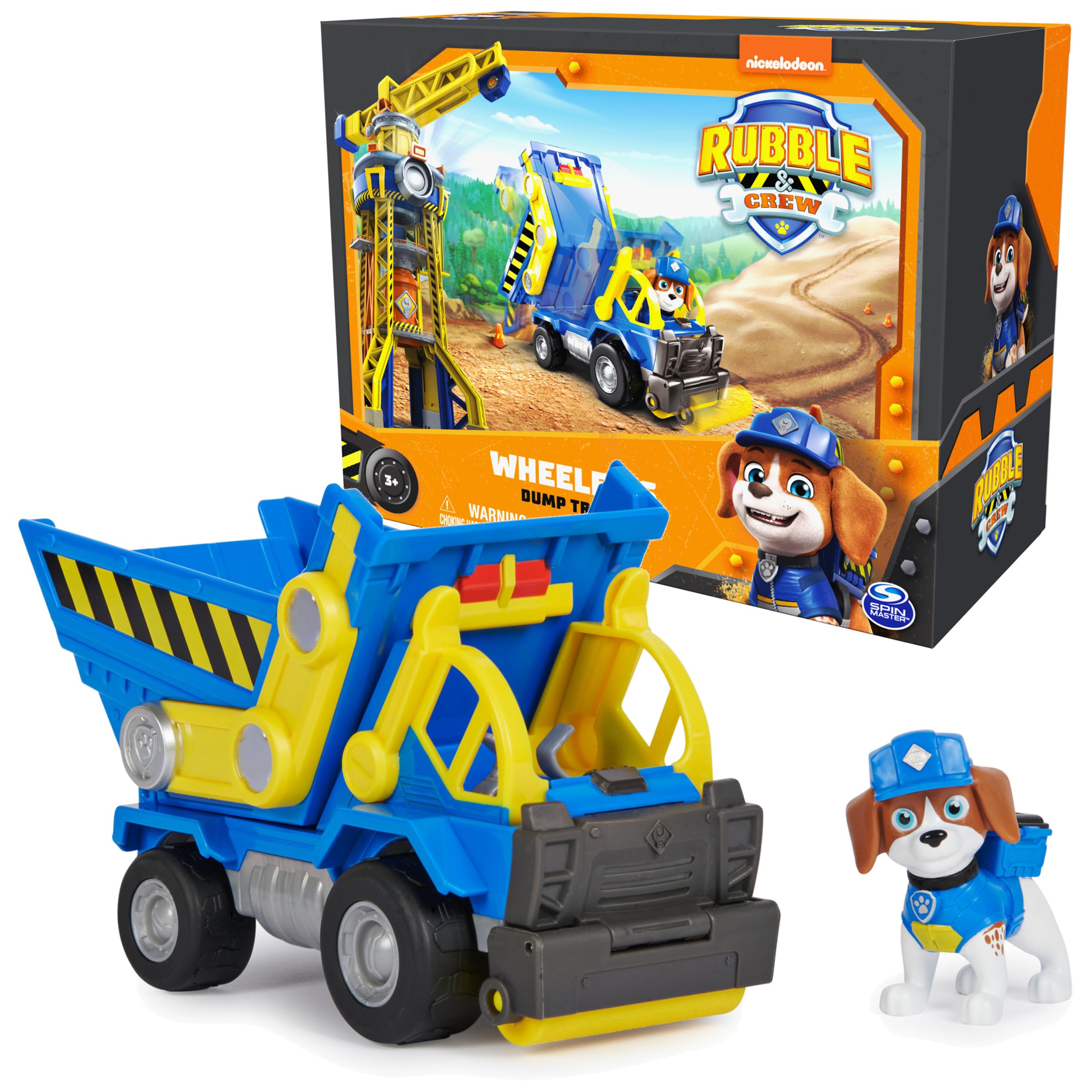 Rubble & Crew, Wheeler’s Dump Truck Toy with Movable Parts and a Collectible Action Figure, Kids Toys for Ages 3 and Up