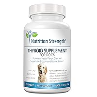 Thyroid Supplement for Dogs, Support for Hypothyroidism in Dogs with Organic Bladderwrack, Promotes Normal Function of Endocrine and Enzyme Systems, 120 Chewable Tablets