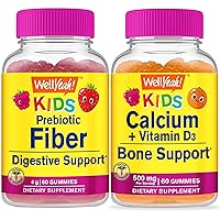 Prebiotic Fiber Kids + Calcium + Vitamin D3 Kids, Gummies Bundle - Great Tasting, Vitamin Supplement, Gluten Free, GMO Free, Chewable Gummy