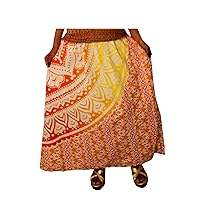 Indian Women's Long Skirt Girl's Ghagra Hippie Mandala Print Lehenga Multi Color Plus Size