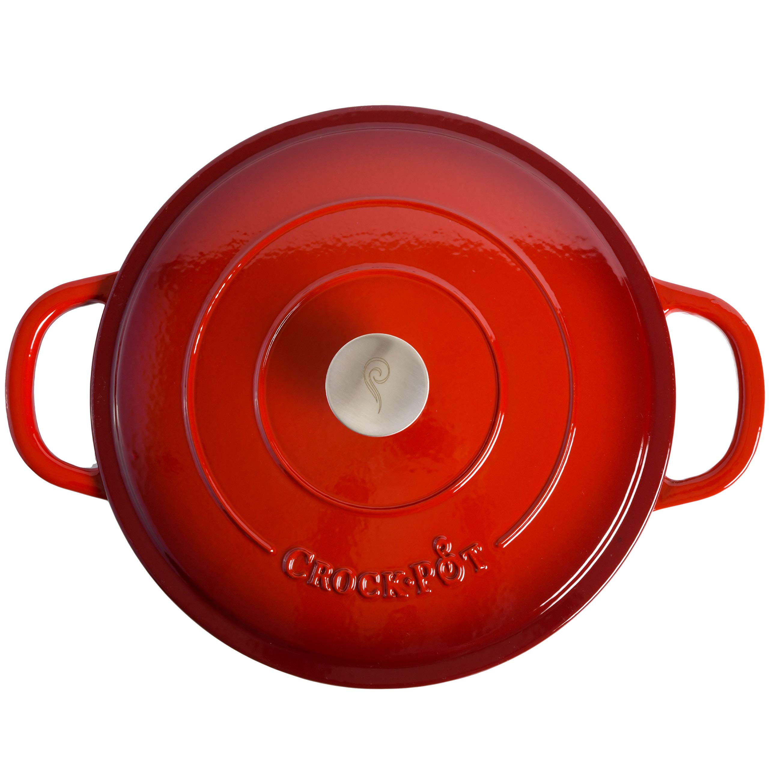 Crock Pot Artisan Enameled Cast Iron Braiser W/Lid, 5 Quart, Scarlet Red