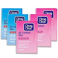 Oil Control Film Same Series with Clean & Clear Oil Absorbing Sheets,Blotting Papers for Oily Skin Care, Handy Oil Blotting Sheets For Face to Remove Excess Oil & Shine,Easy Dispensing(2blue+3pink)